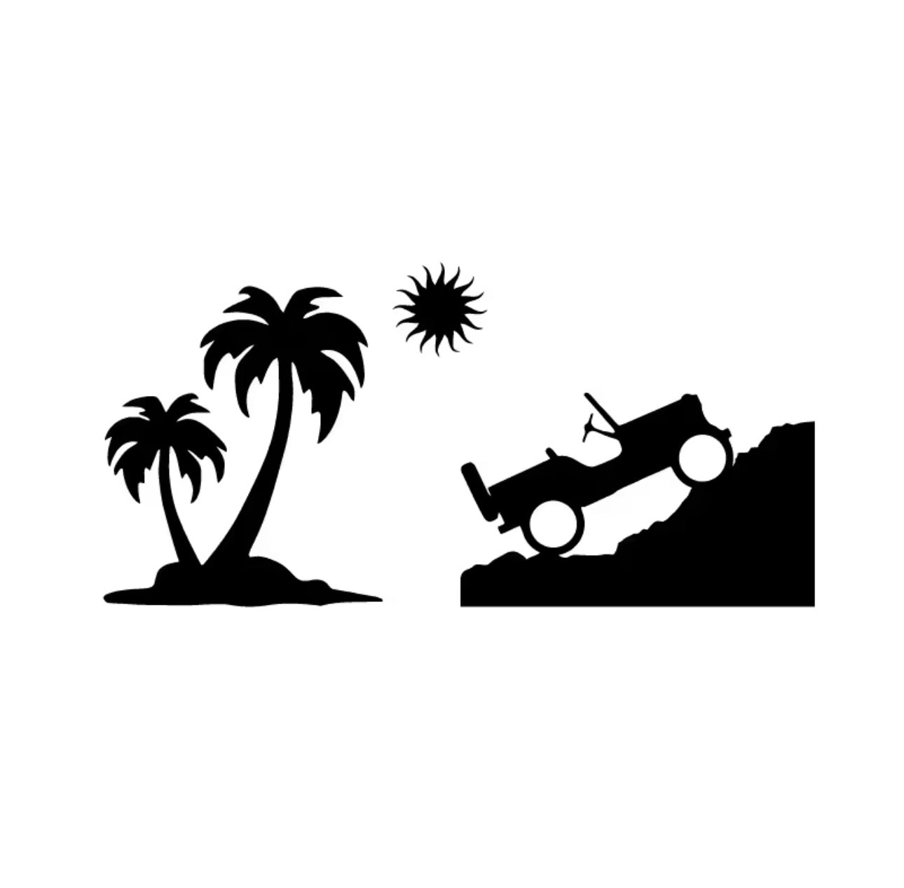 Jeep Beach & Palm Trees Vinyl Decal