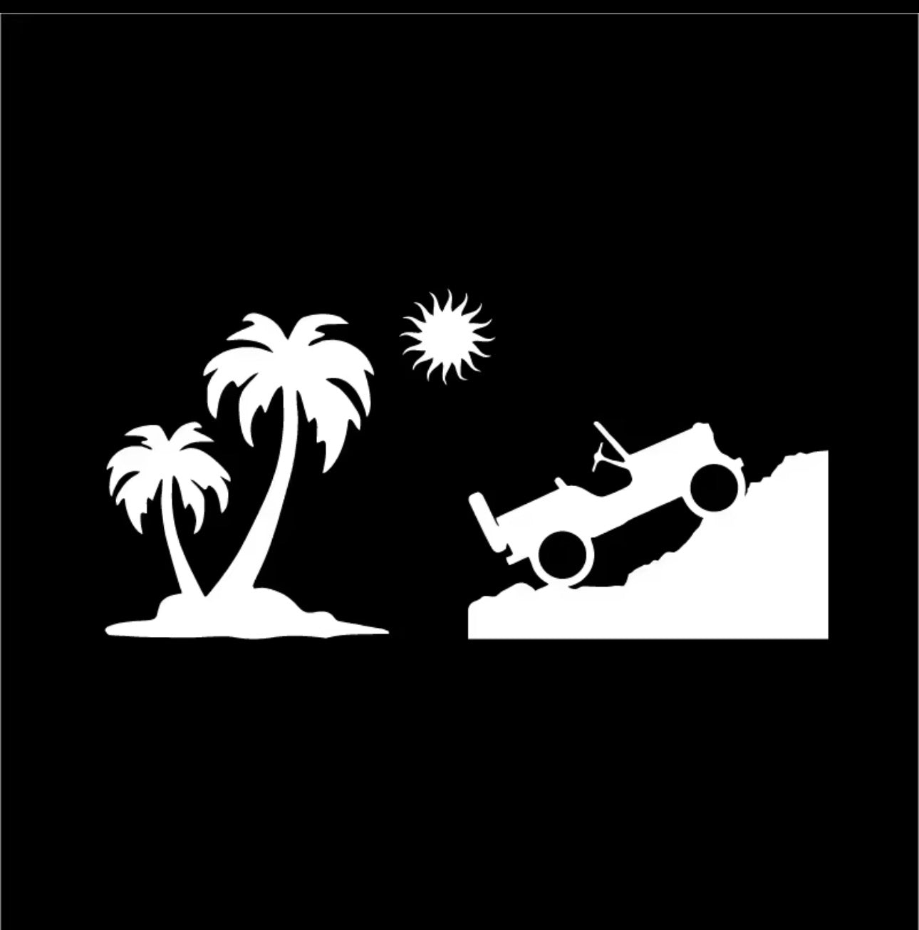 Jeep Beach & Palm Trees Vinyl Decal