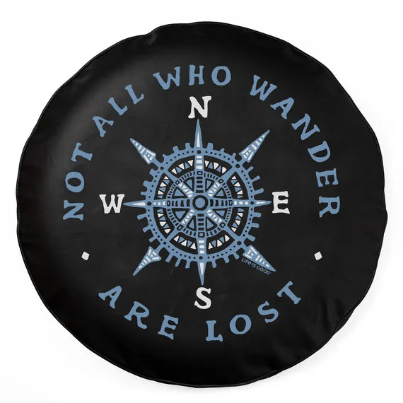 Compass Rose Black Spare Tire Cover UV Sun Wheel Covers Fit for Trailer, RV, SUV and Many Vehicle 15 Inch