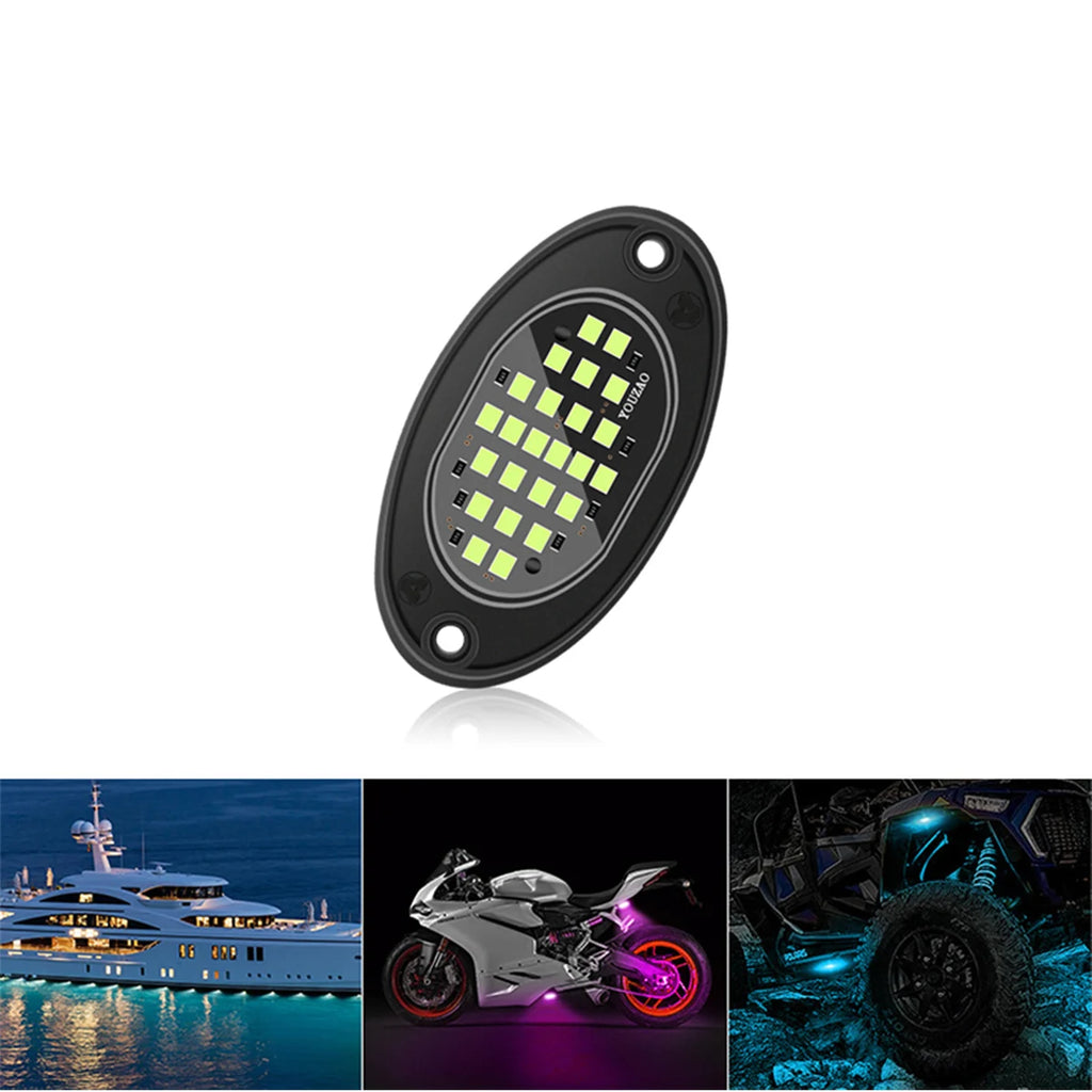 4PCS LED Rock Lights - Ultra-Bright Underglow for Jeep & Off-Road Trucks
