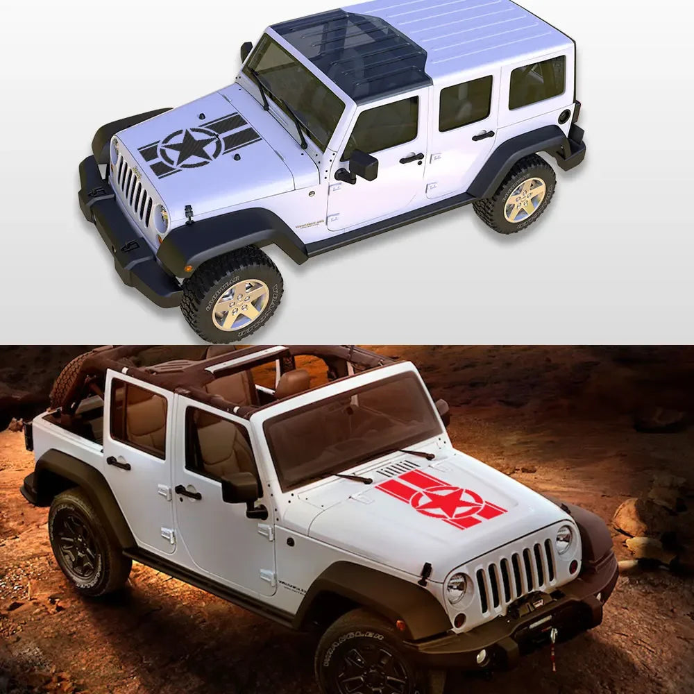 Jeep Hood Graphics: Custom Vinyl Decal for Wrangler, Renegade & Rubicon