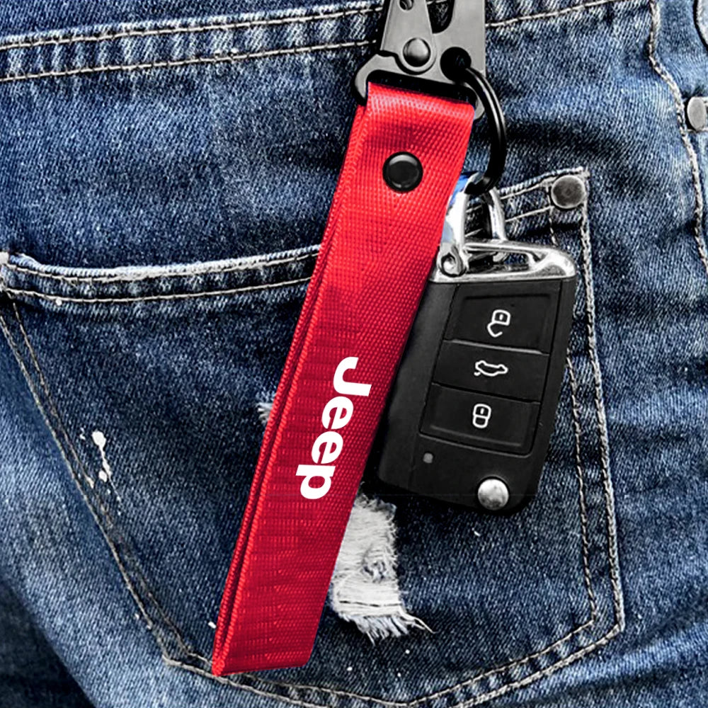 "Unleash the Adventure: Premium Heavy-Duty Nylon Jeep Keychain for All Models"