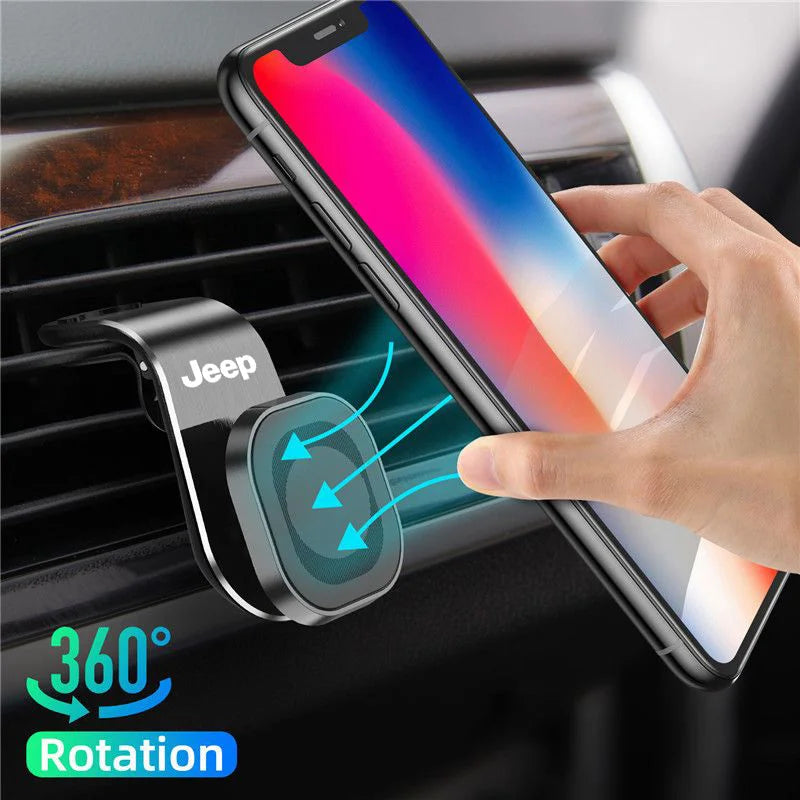 360° Magnetic Car Phone Holder for Jeep Wrangler, Grand Cherokee & Compass