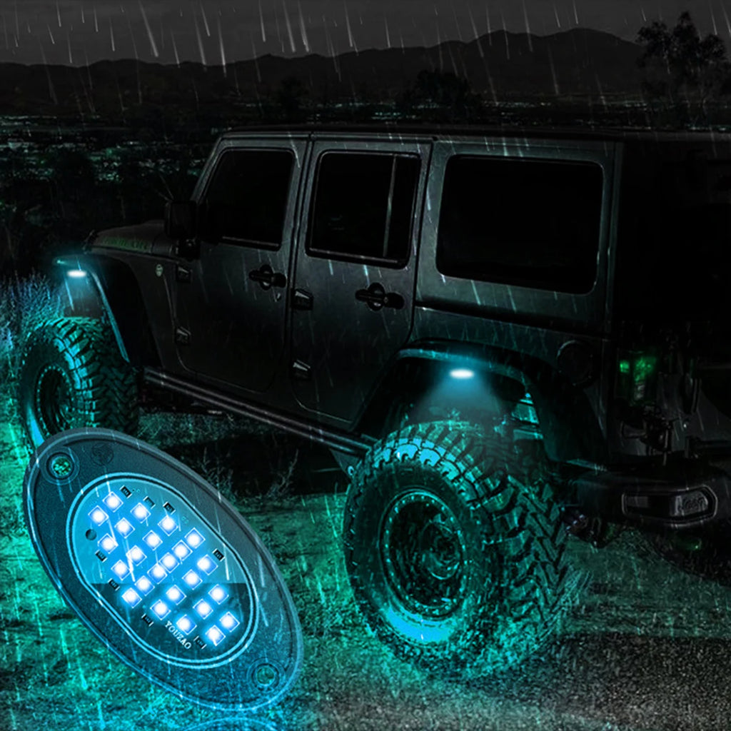 4PCS LED Rock Lights - Ultra-Bright Underglow for Jeep & Off-Road Trucks