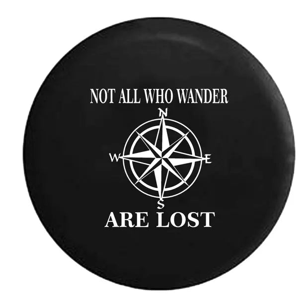 Compass Rose Black Spare Tire Cover UV Sun Wheel Covers Fit for Trailer, RV, SUV and Many Vehicle 15 Inch