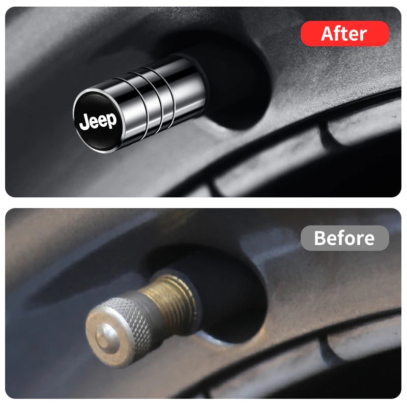 Jeep "Armor-Grade" Alloy Valve Caps (4-Piece Set)
