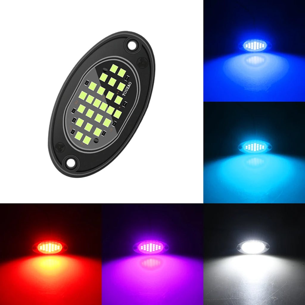 4PCS LED Rock Lights - Ultra-Bright Underglow for Jeep & Off-Road Trucks