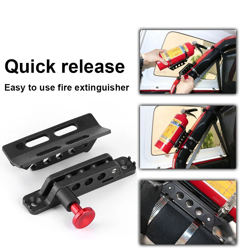 Jeep "Quick-Release" Fire Extinguisher Roll Bar Mount