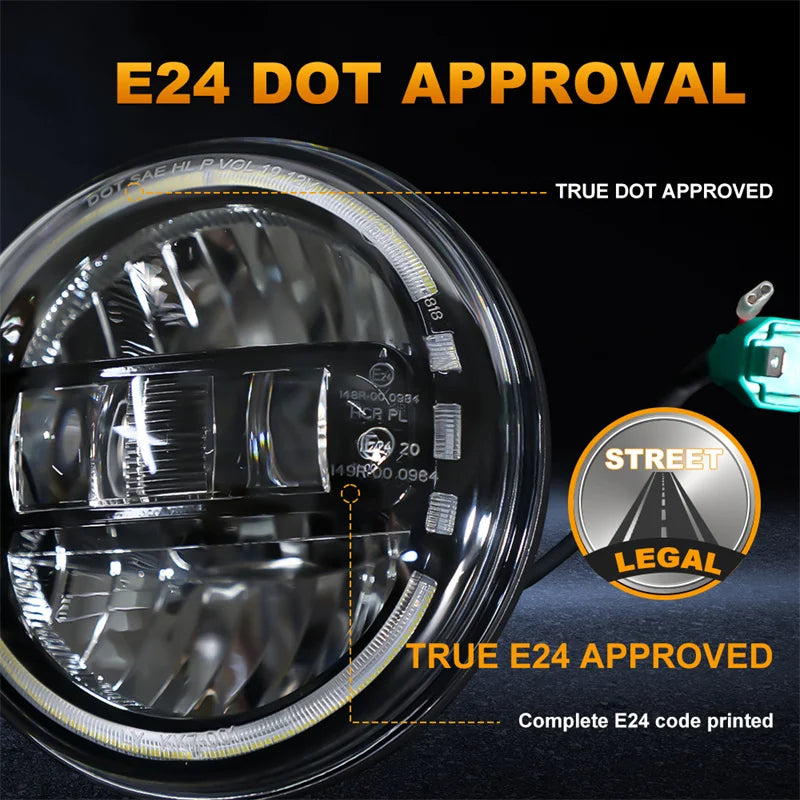 Wrangler "Angel Eye" 7-Inch LED Headlights: 90W Ultra-Bright Series