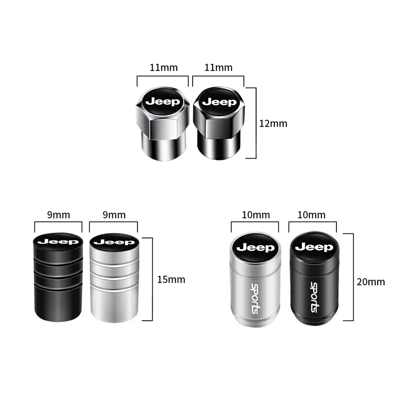 Jeep "Armor-Grade" Alloy Valve Caps (4-Piece Set)