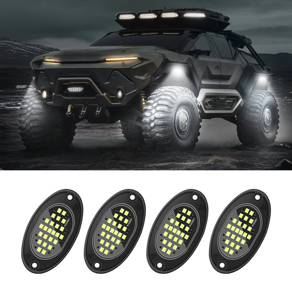 4PCS LED Rock Lights - Ultra-Bright Underglow for Jeep & Off-Road Trucks