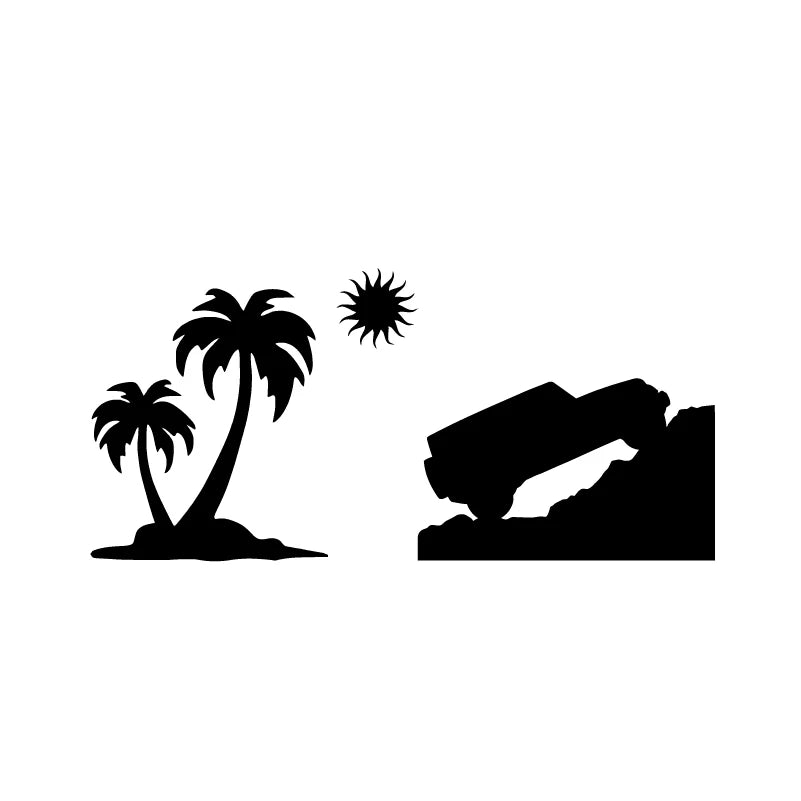 Jeep Beach & Palm Trees Vinyl Decal