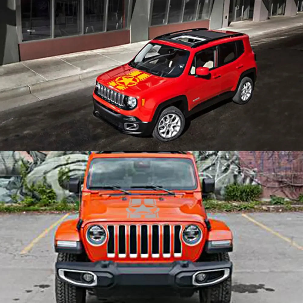 Jeep Hood Graphics: Custom Vinyl Decal for Wrangler, Renegade & Rubicon