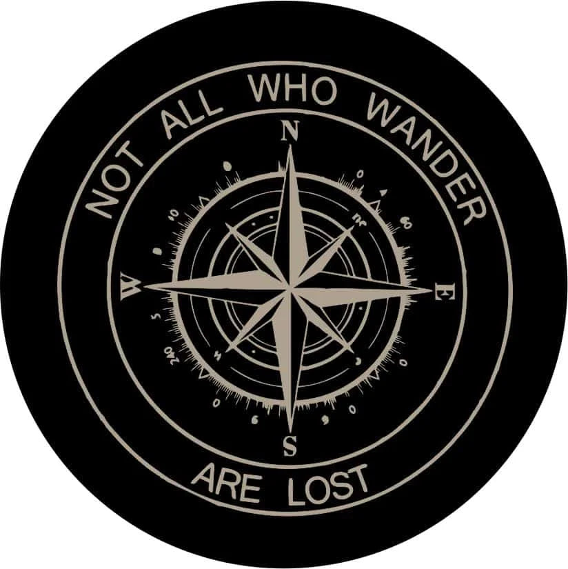 Compass Rose Black Spare Tire Cover UV Sun Wheel Covers Fit for Trailer, RV, SUV and Many Vehicle 15 Inch