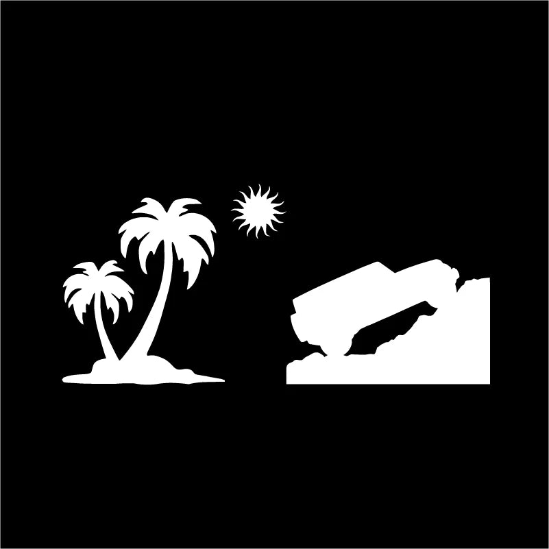 Jeep Beach & Palm Trees Vinyl Decal