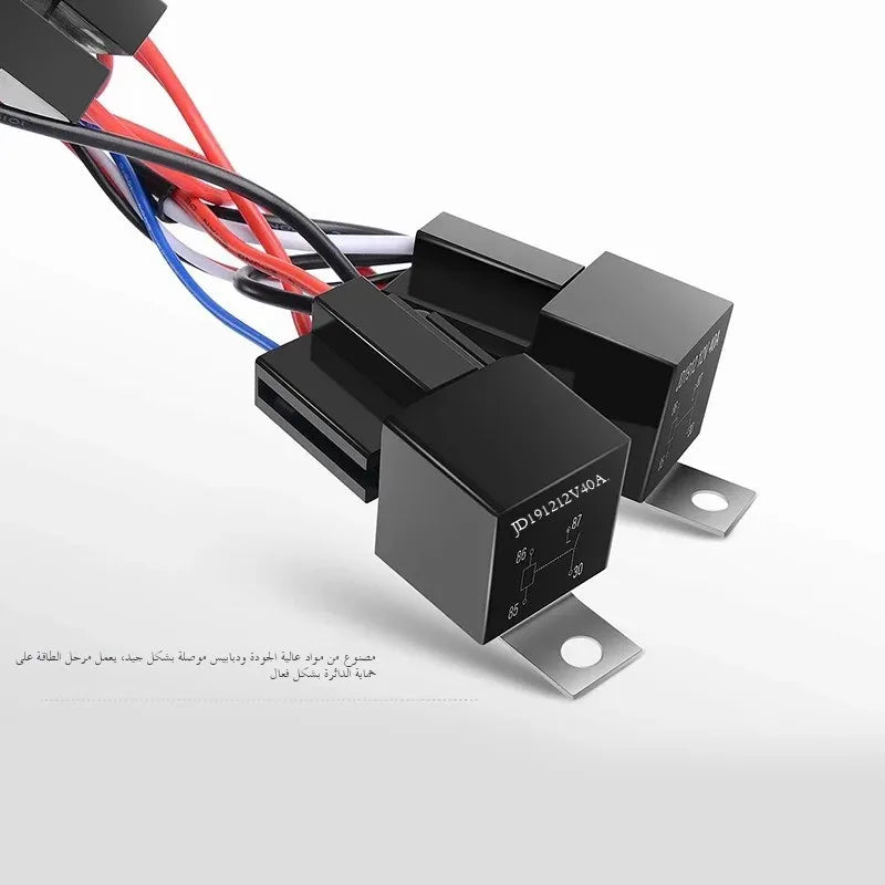 LED Work Light Wiring Harness Kit with Dual Control Switch (12V/24V)