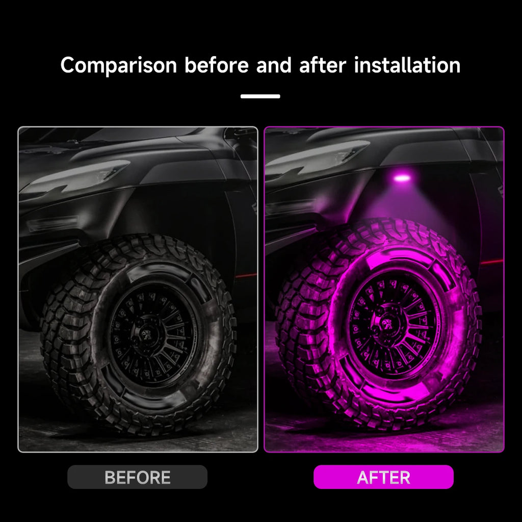 4PCS LED Rock Lights - Ultra-Bright Underglow for Jeep & Off-Road Trucks