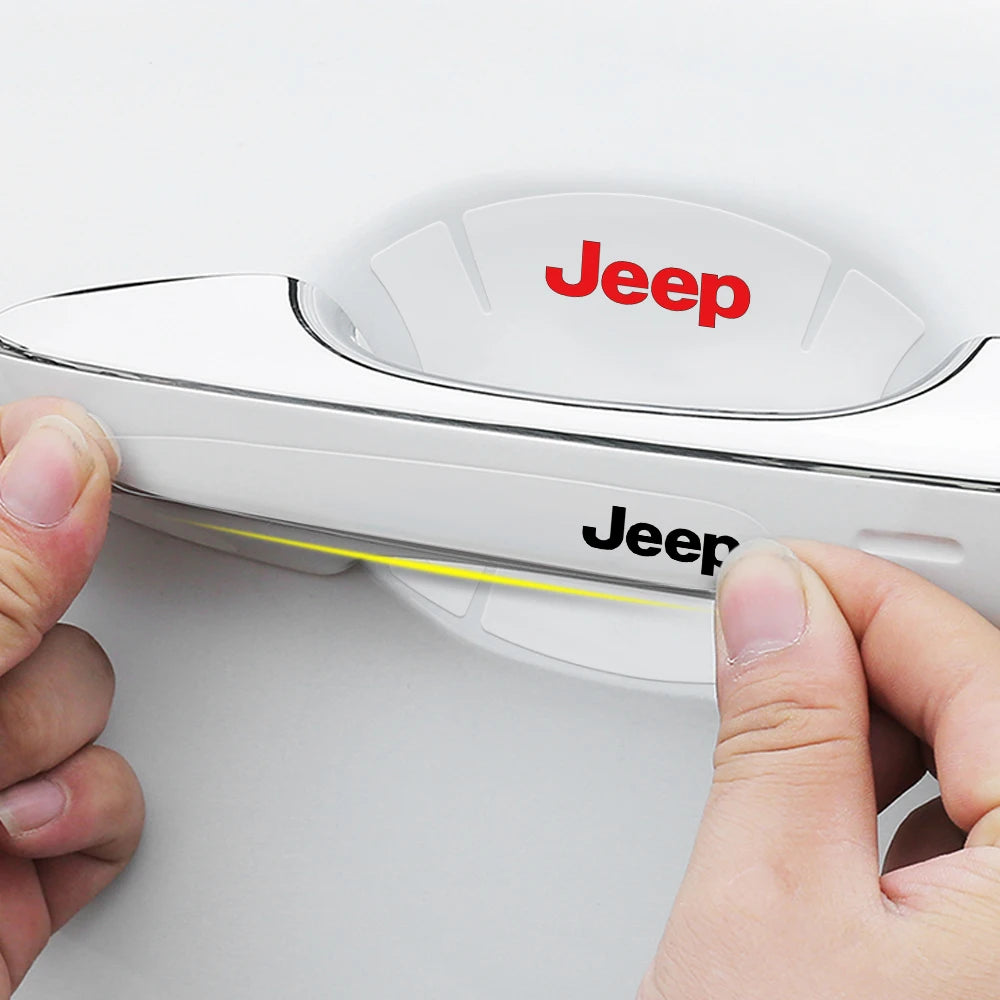 "Invisible Shield: Premium Anti-Scratch Door Handle Guards for Jeep Series"